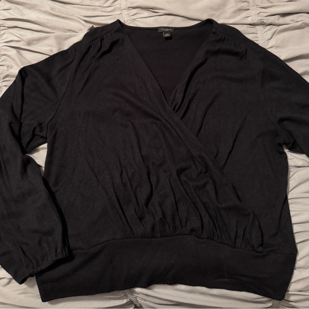 Ann Taylor black wrap sweater